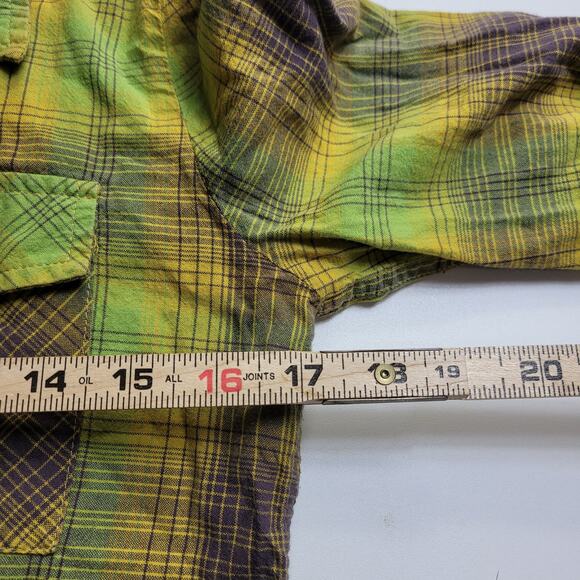 Horny Toad Plaid Elbow Patch Button Front Shirt Small Rustic Western Cabincore - Picture 5 of 6